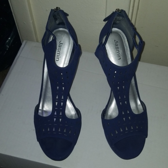 Blue Wedge Heels - Picture 2 of 4